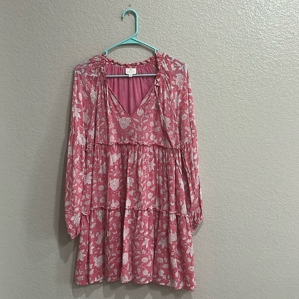 J. Marie the Emilia Rose Long Sleeve Dress in Pink size small